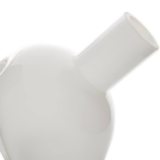6" White Abstract Vase